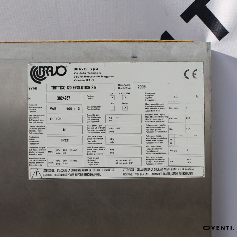 Bravo - Pasteurisateur turbine à glace TRT 120 Trittico